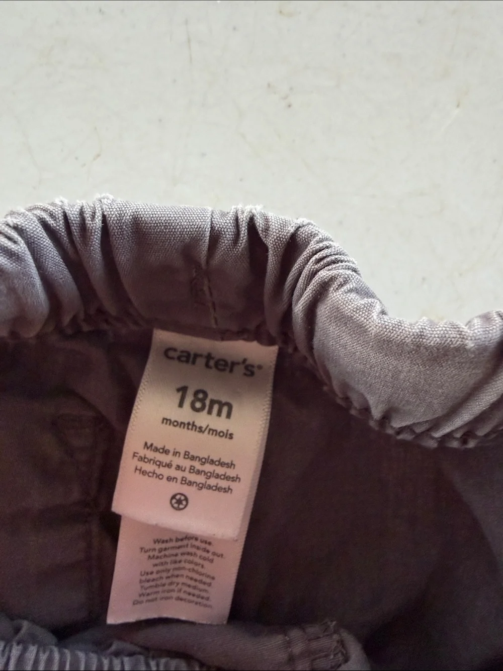 Carter's Gray Elastic-Waist Toddler Shorts with Drawstring